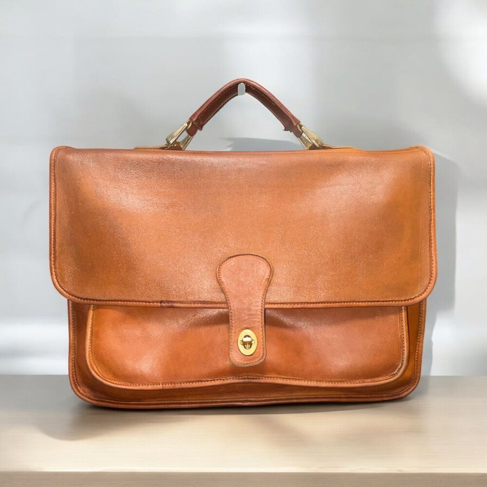 Classic Brown Leather Briefcase